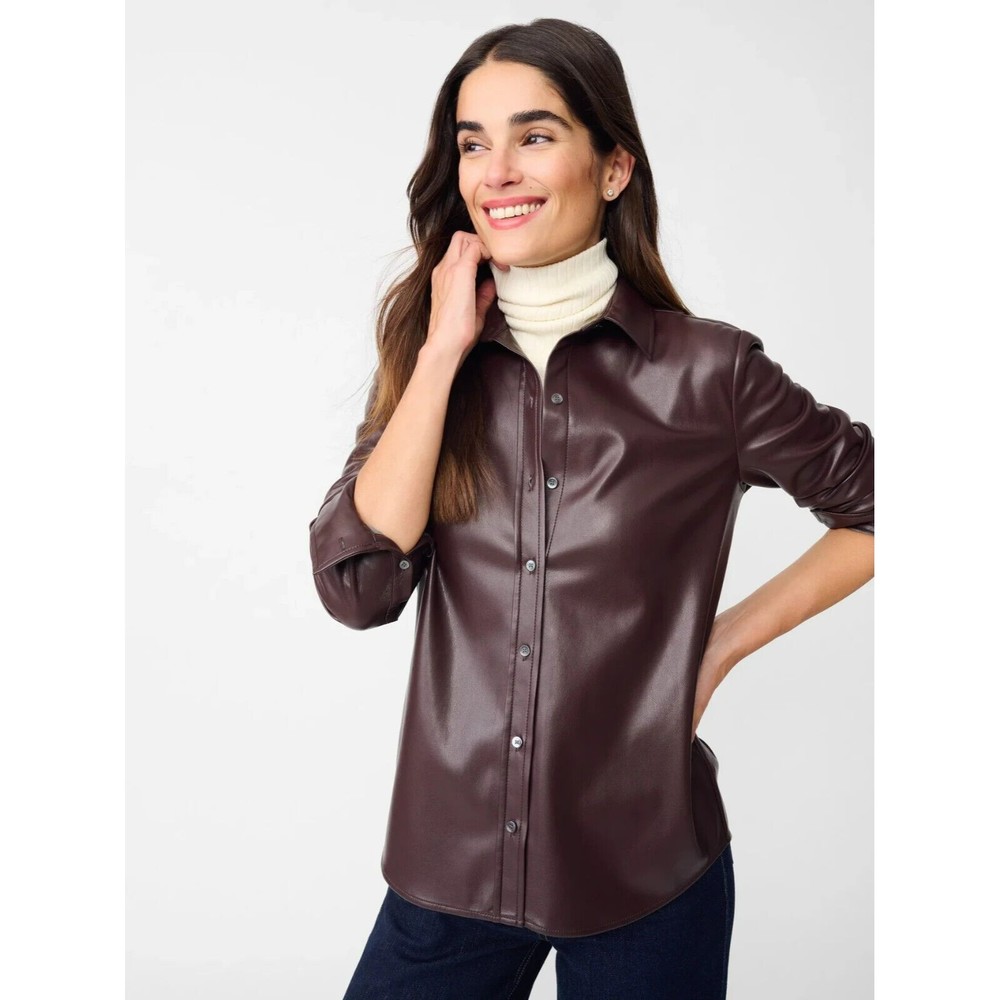 J. McLaughlin Dark Brown Button Down Shirt Shacket